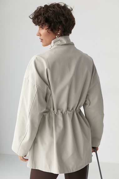 Жіноча вітровка-парка  на блискавці - сірий цвет, L (є розміри) | Зображення 1