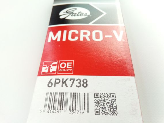 Ремінь генератора струмковий ВАЗ 2110 16v, GATES (6PK738) (2110-3701720) | Зображення 4