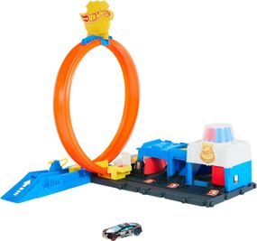 Трек Hot Wheels City Супер Полицейский участок с регулируемой петлей и машинкой