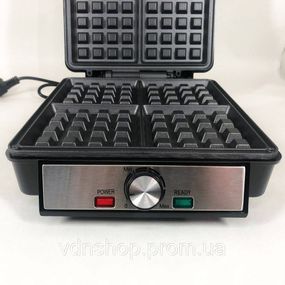 Вафельниця з безпечним покриттям SeaBreeze SB-0101 1200 Вт, Бюджетна вафельниця Дешева WU-95