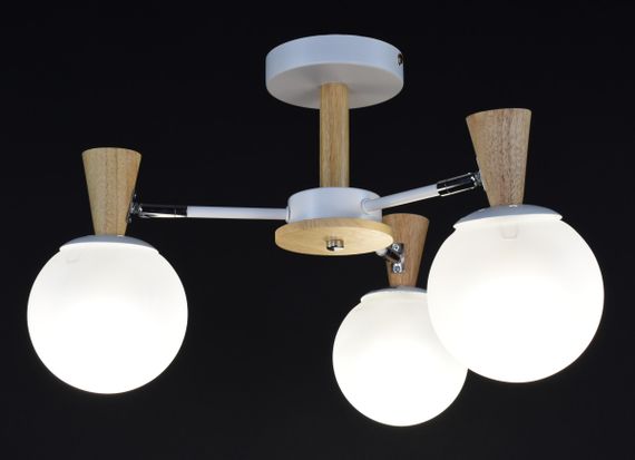 Люстра стельова на 3 лампочки 27292 Білий 28х46х46 см. | Зображення 5