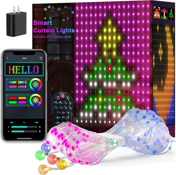 Гирлянда Smart-штора SFK-08 праздничная LED-гирлянда для дома ∙ Светодиодная штора с приложением SFK-08 20 нитей по 20 LED