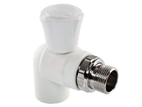 Кран кульовий радіаторний кутовий Ø.20x1/2" білий колір (10/60шт) ASCO®