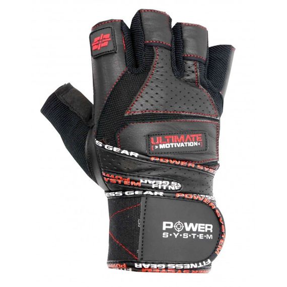 Рукавички для фітнесу Power System PS-2810 Ultimate Motivation Black/Red Line M | Зображення 1