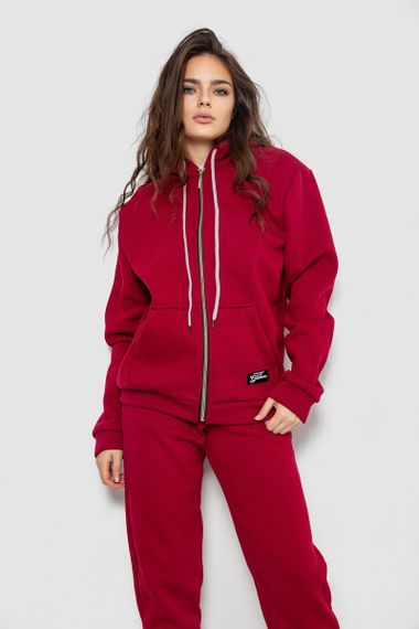 Спортивний костюм жіночий на флісі, колір бордовий, 244R1555 | Зображення 1