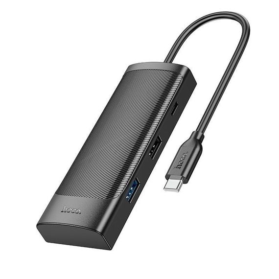 HUB адаптер HOCO HB43 PD, 100W, HDMI, SD, 2USB, Type-C, черный | Зображення 3