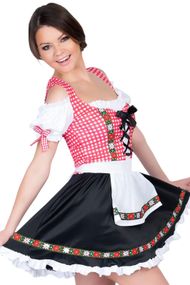 Ролевой костюм баварской девушки Leg Avenue Beer Garden Babe Черно-бело-красный S