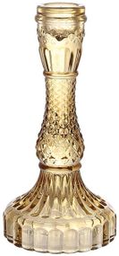 Набір 12 скляних свічників "Crystal Glass" 17см, бурштиновий