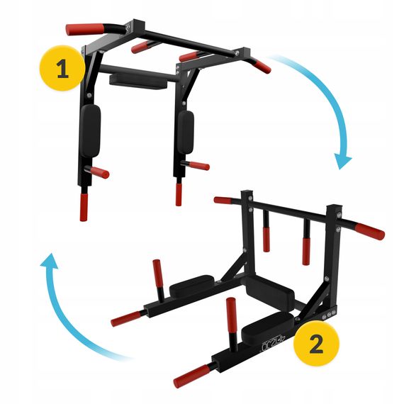 Турнік-бруси навісний 4FIZJO 2 в 1 Black (P-5905973402644) | Зображення 3