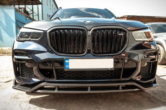 Передня Lip накладка Paradigm V-2 (2018-2022, натуральний карбон) для BMW X5 G05 2019- рр | Зображення 6