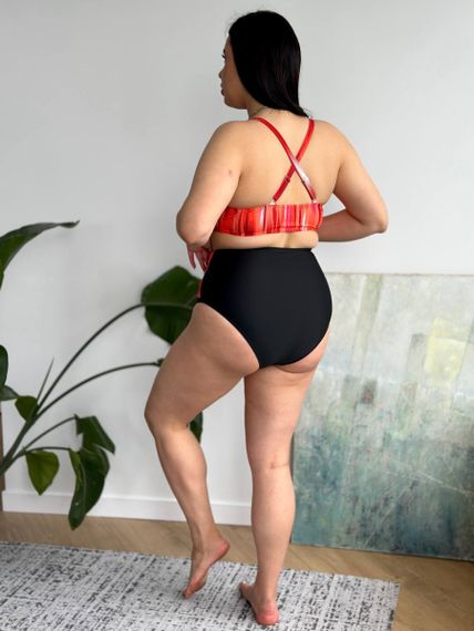 Роздільний помаранчевий купальник PLUS SIZE  з високими трусиками та утяжкою | Зображення 8