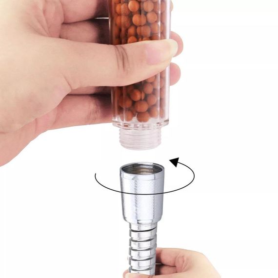 Турмалінова насадка для душу з фільтром / Душова насадка з мінералами / Фільтруюча лійка насадка | Зображення 3