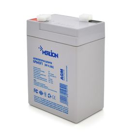 Акумуляторна батарея MERLION AGM GP645F1 6V 4.5Ah ( 70 x 47 x 100 (105)) , 0.665 kg, Grey, Q20/2400