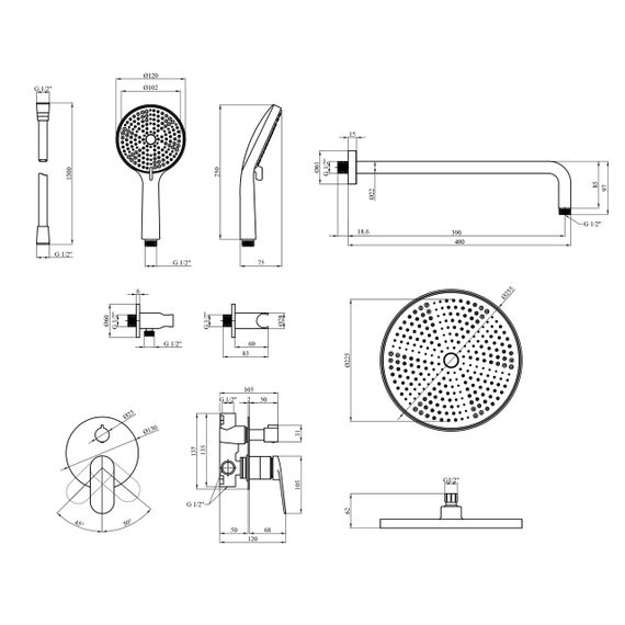 Душова система Kroner Element 211335B-3801 | Зображення 1
