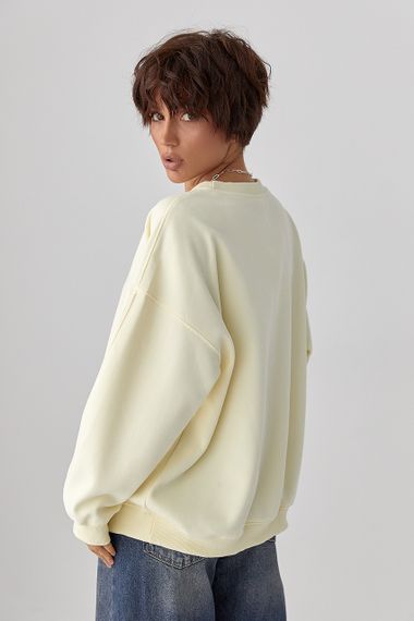 Однотонний світшот з плюшевим начісом - лимонний цвет, ONE SIZE (є розміри) | Зображення 1