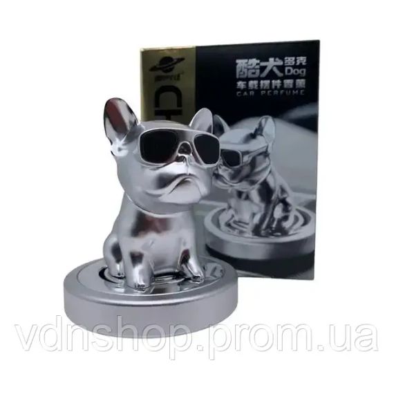 Ароматизатор для авто "Бульдог" з головою, що хитається, розмір 9х8 см | Зображення 3