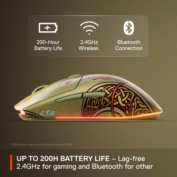 Мишка SteelSeries CS2 Dragon Lore Edition Wireless RGB | Зображення 8