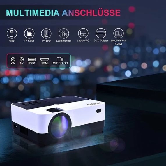 Мультимедійний домашній проєктор Gobran H3 Full HD LED 7000 Лм | Зображення 1