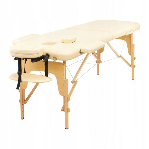 Масажний стіл складаний 4FIZJO Massage Table Wood W70 Beige TABLEW70BEIGE (P-5907739318343) | Зображення 8