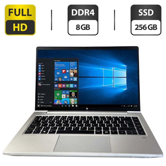 Ультрабук HP EliteBook 645 G9 / 14" (1920x1080) IPS / AMD Ryzen 5 Pro 5675U (6 (12) ядер по 2.3 - 4.3 GHz) / 8 GB DDR4 / 256 GB SSD / AMD Radeon RX Vega 7 / WebCam б/у