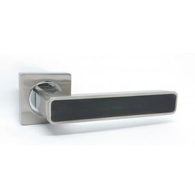 Ручка дверна на квадратній розетці R08.820 AL SN/CP-black KEDR