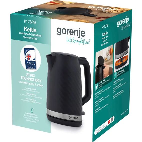 Електрочайник Gorenje K17SPB 1.7 л чорний | Зображення 4