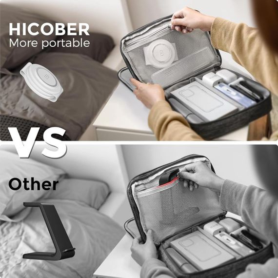 Беспроводное зарядное устройство 3-в-1 Hicober Wireless Charging Station для смартфонов, наушников и часов Apple | Зображення 5