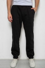 Спортивные штаны мужские на флисе, цвет черный, 238R124-1