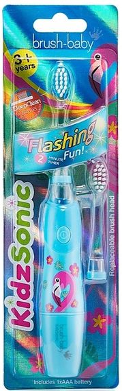 Дитяча електрична зубна щітка Brush-Baby KiDZSONIC (від 3+ років) Фламінго | Зображення 1