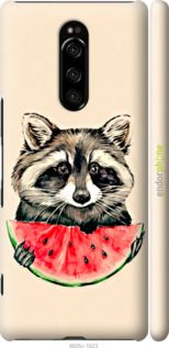 Чохол на Sony Xperia 1 J9110 Єнотик з кавуном "4605m-1760-2448"