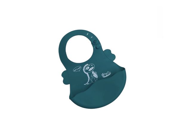 Дитячий силіконовий набір посуду для годування Дракоша (зелений) 7 предметів (код 00156) | Зображення 2