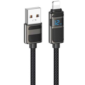Дата кабель Hoco U137 Line with display USB to Lightning 2.4A/12W (1.2m)