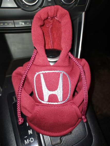 Чехол кофта Худи аксессуар на КПП Car Hoodie Хонда Honda бордовый подарок автомобилисту 10070