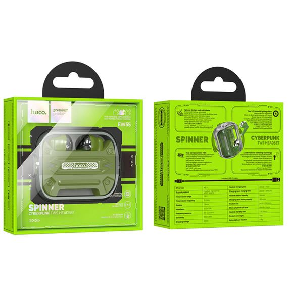 Навушники HOCO EW55 Trendy true wireless BT gaming headset Army Green | Зображення 3