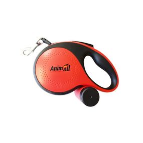Повідець-рулетка AnimAll з диспенсером, для собак вагою до 50 кг, 5 м, червона