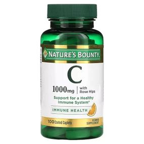 Витамин Nature's Bounty Витамин С с шиповником, 1000 мг, Vitamin C with Rose Hips, 100 каплет (NRT-00690)
