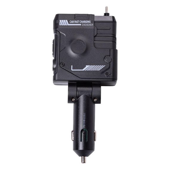 Автомобільний зарядний пристрій MECHA з висувними кабелями та портами USB/Type-C Чорний HP-A1B | Зображення 1