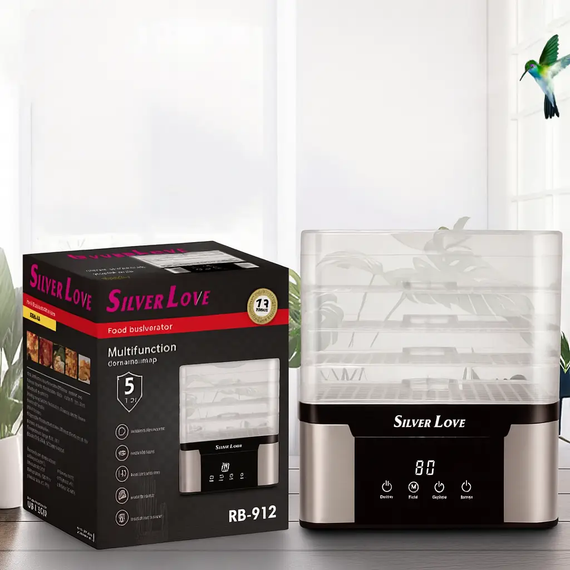 Кухонна сушарка для продуктів Silver Love, Сушарка 5-ярусна для домашніх заготовок | Зображення 1