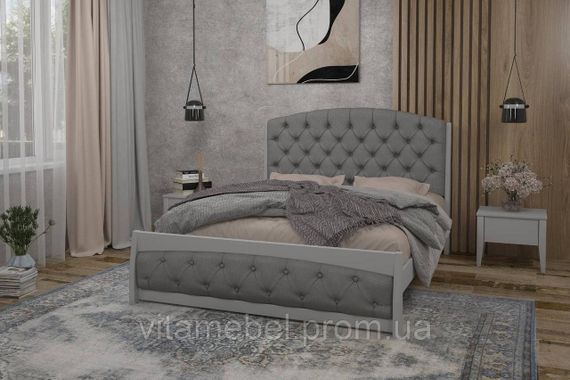 Двоспальне ліжко Mebigrand Мехіко Світло-сірий (RAL 7040) + Аляска 08 160х200 см (DMBG-1329)