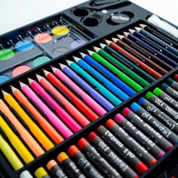 Детский набор для творчества на 150 предметов, в деревянном чемоданчике / Набор юного художника | Зображення 3