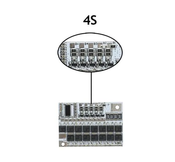 BMS 4S контроллер 100A Модуль защиты 16.8В 18650 Li-Ion | Зображення 4