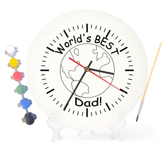 Дитячий набір для творчості годинник розмальовка Найкращий у світі батько 30 см (Г0157)