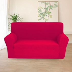 Чехол на диван трехместный (3-х местный) флисовый Love You Corn Fleece красный (81145)