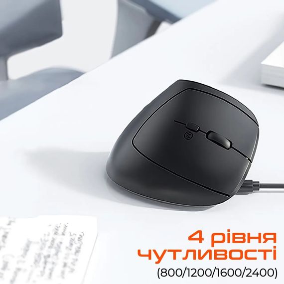 Мишка Meetion BTM008 Wireless/Bluetooth Black (MT-BTM008-A) | Зображення 3