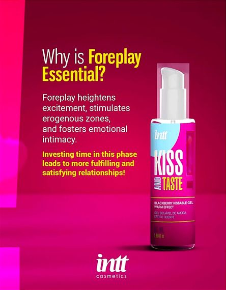 Масажний гель, що зігріває Intt KISS AND TASTE! їстівний, з ароматом ожини, 50 мл Sex Aura | Зображення 1