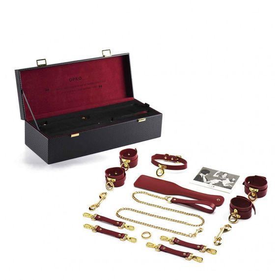 Набір BDSM Валіза Бажаний червоний шкіряний Kinky Tools Set UPKO Sex Aura