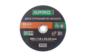 Диск отрезной по металлу Apro - 180 х 1,6 х 22,2 мм (829009)