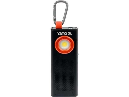Фонарик светодиод аккумулятор 3.7В 2000mА/ч динамик Bluetooth YATO YT-08557