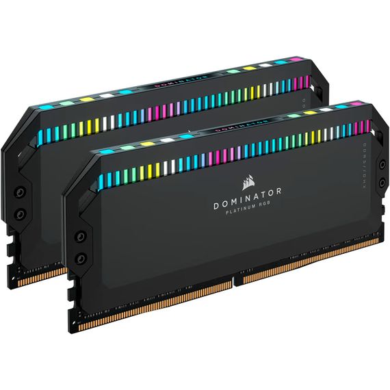 Модуль пам'яті для комп'ютера DDR5 32GB (2x16GB) 6000 MHz Dominator Platinum RGB Black Corsair (CMT32GX5M2X6000C36) | Зображення 1