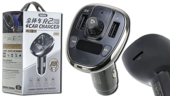 FM-модулятор з Bluetooth 5.0 та 2 USB-портами Remax RCC109 (MAW-39943_336) | Зображення 2